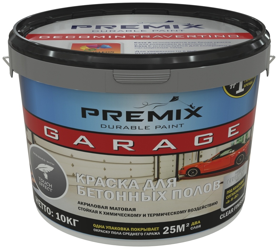 PREMIX GARAGE (10 кг) Светло-серая - Краска по бетону: для пола и стены