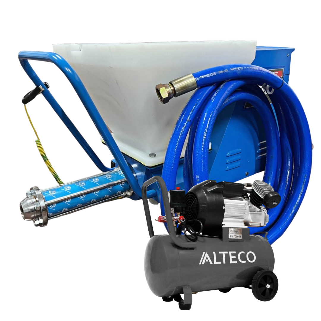 Шнековая шпаклёвочная станция С7 с компрессором для густых смесей