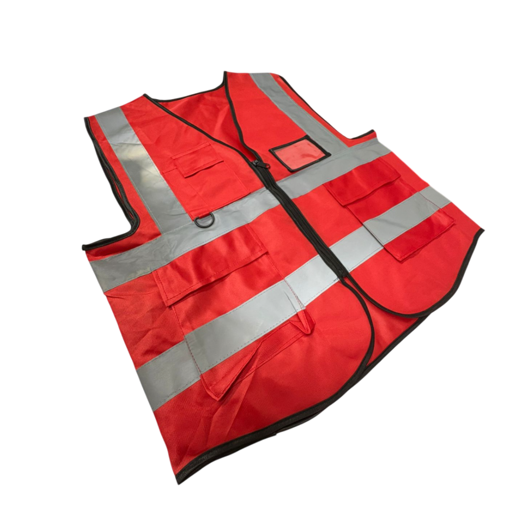 Сигнальный жилет красный 52 c замком